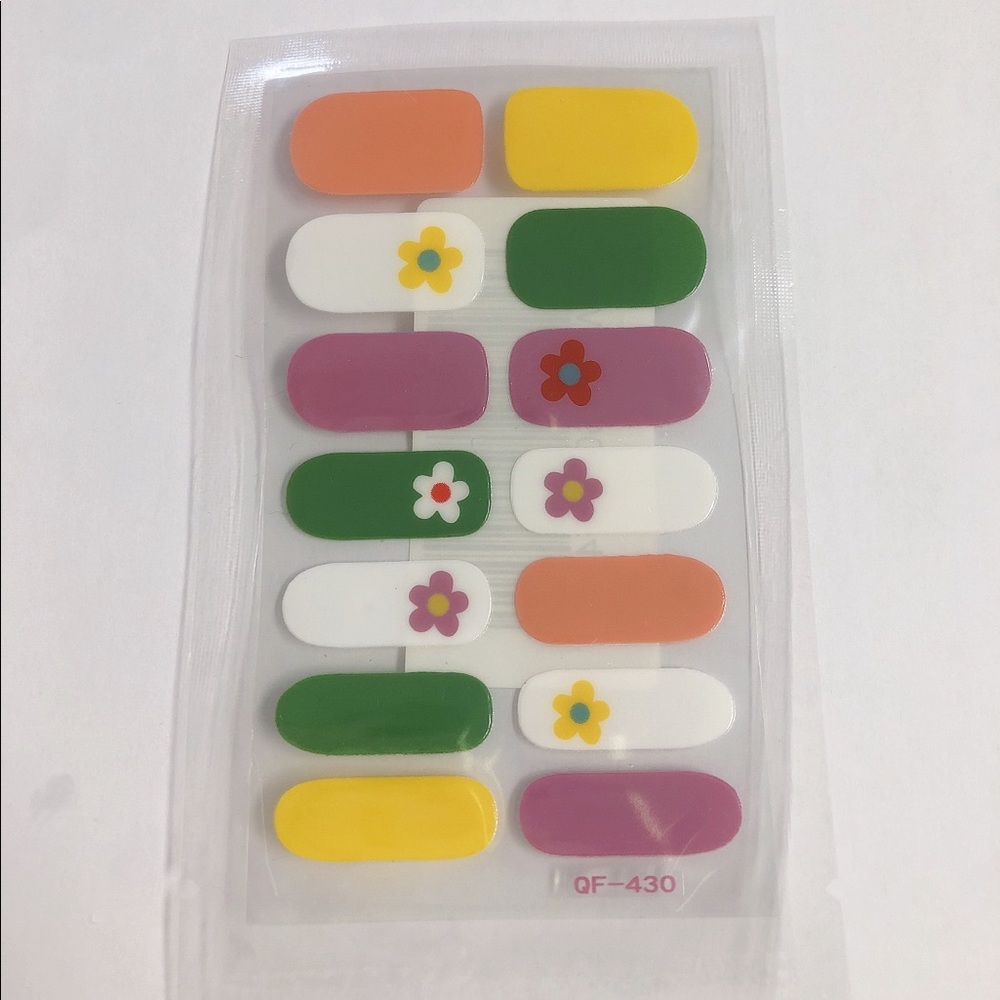 colorful- flower korean style nail wrap